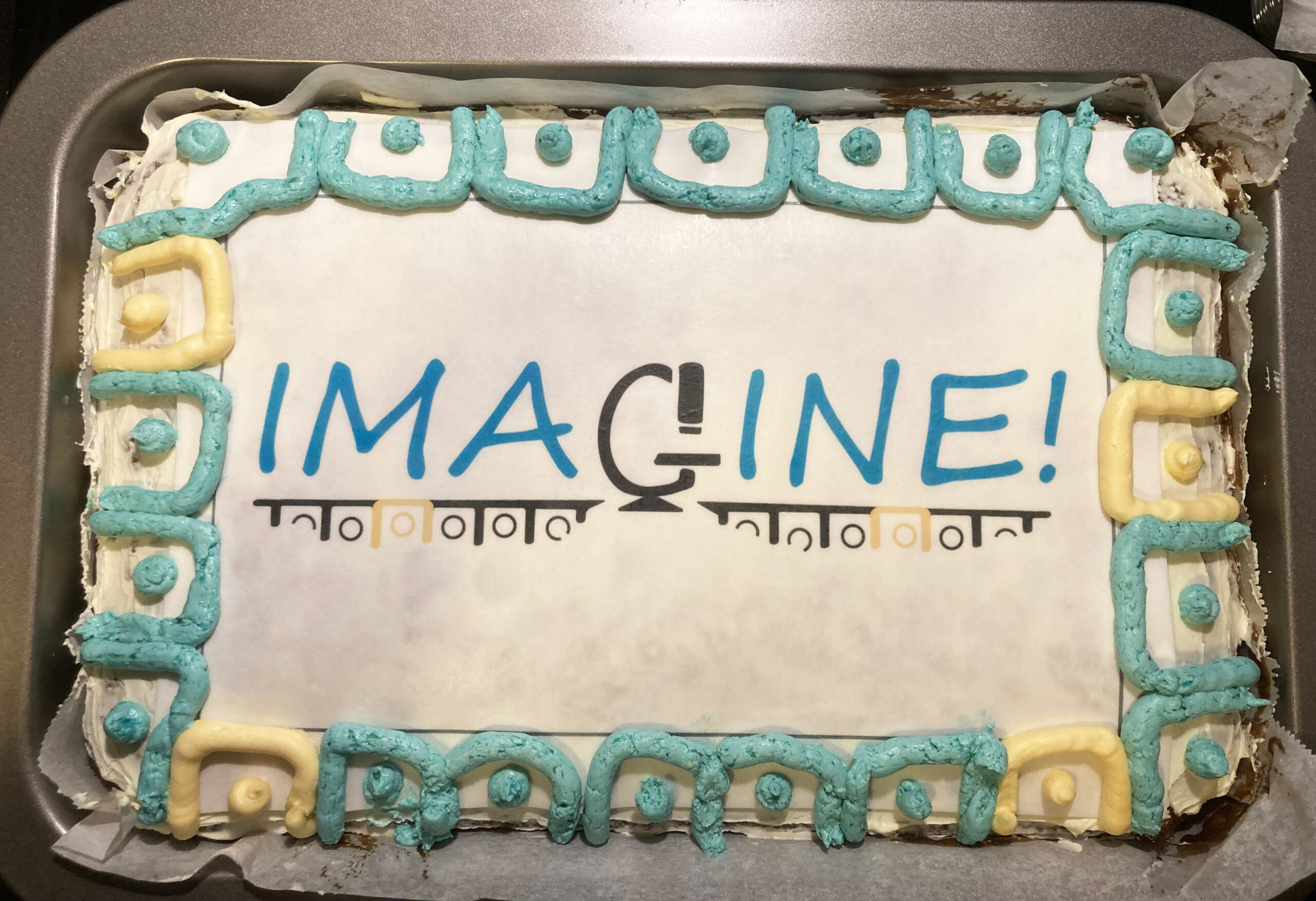 IMAGINE! logo cake